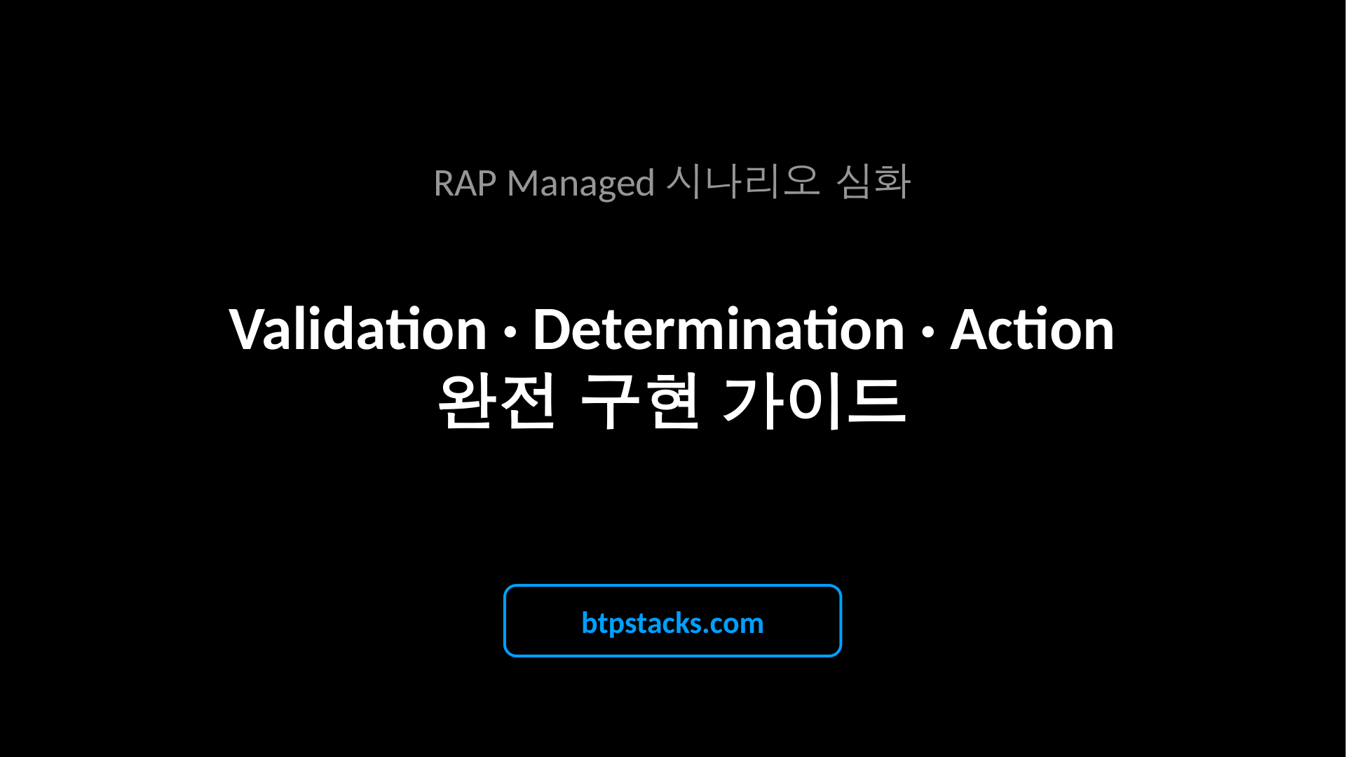RAP Validation Determination Action 완전 가이드