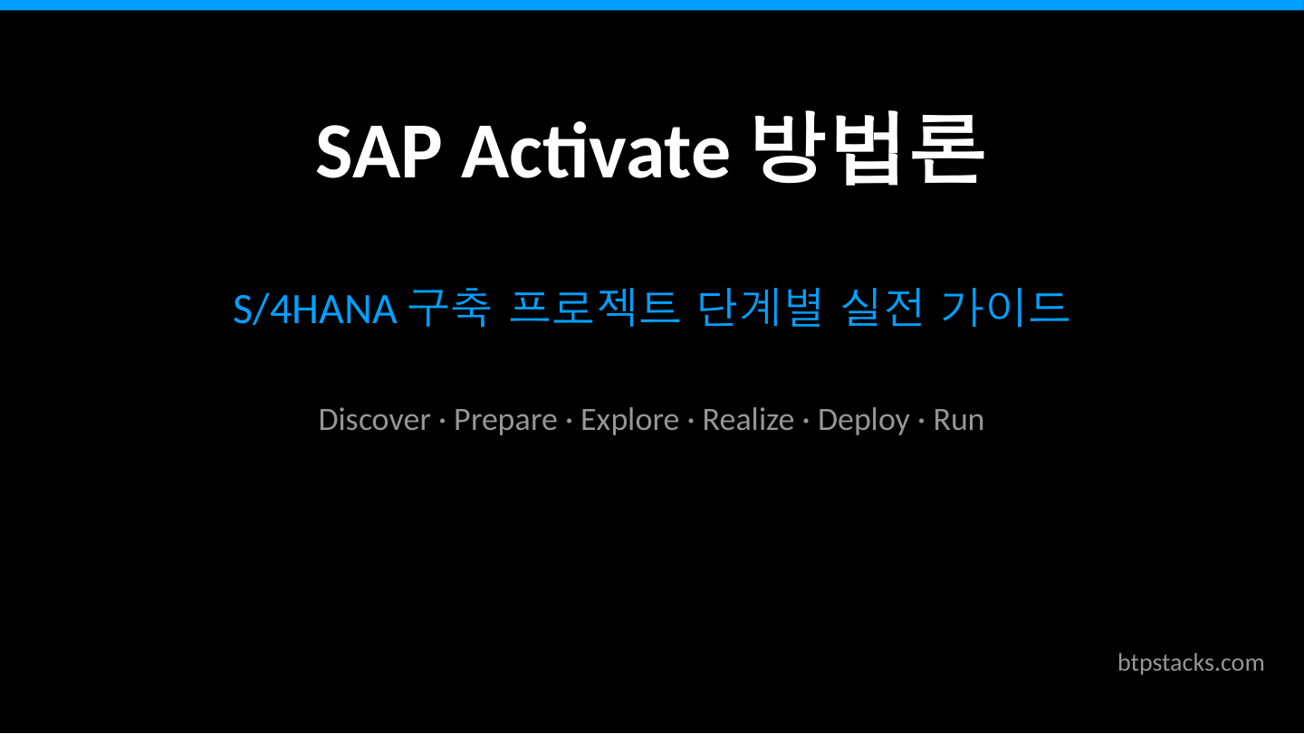 SAP Activate 방법론 타이틀